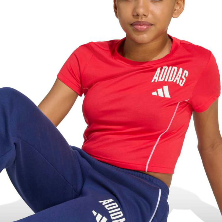 Adidas Blusa JW8658 INF COLEGIATTE Pure RubyWhite Poliester -6-